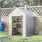 Outsunny Walk-in Greenhouse for Outdoor - 56" x 56" - Large roll-up door for easy in and out
 