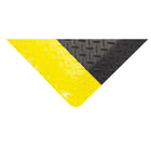 Edgewood Foam Fusion Diamond Plate Surface Laminated Anti-Fatigue Mat - 2' W x 3' L x 5/8" D - Black/Yellow-Vinyl PVC Diamond Plate laminated to long lasting antifatigue PCV foam