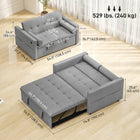 HOMCOM Pull Out Sleeper Sofa Bed with USB Ports - Grey-High-density foam provide lasting comfort
