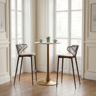 Zuo Auray Bar Table - White/Gold-Dimensions: 23.8" L x 23.8" W x 41.7" H