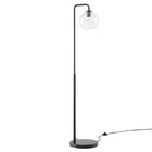 Modway Silo Glass Globe Glass and Metal Floor Lamp - Black-Glass Globe Floor Lamp