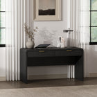 Manhattan Comfort Grace 54" Modern 2-Drawer Office Desk - Black & Gold-Spacious desktop surface provides room for work, writing, studying, or everyday tasks