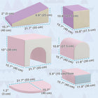 Qaba Soft Play, Foam Climbing Blocks for Toddlers - Pink/Purple - Set of 7-Clean the covers with a disinfectant wipe 