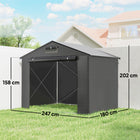 Outsunny 8' x 6' Portable Shed-Its generous 2.5 x 1.8 m size easily houses motorcycles, bikes and tools
