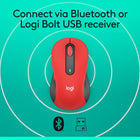 Logitech Signature M650L Wireless Mouse - Red-Customizable side buttons: Customize the side buttons on the computer mouse with Logitech Options+, available on Windows and macOS, to your favorite shortcuts - like back/forward or copy/paste