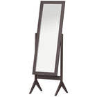 HOMCOM Full Length Mirror Free - 18.5" W x 58.25" H - Brown-Simple design goes well with any décor 