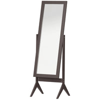 HOMCOM Full Length Mirror Free - 18.5" W x 58.25" H - Brown-Simple design goes well with any décor 