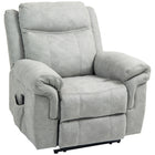 HOMCOM Manual Recliner with Vibration Massage and Side Pockets - Grey-2 intensity levels, 8 massage modes, and timers for 5, 30, or 60 minutes