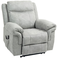 HOMCOM Manual Recliner with Vibration Massage and Side Pockets - Grey-2 intensity levels, 8 massage modes, and timers for 5, 30, or 60 minutes