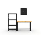 Cat RTA Garage Storage Cabinetry 3-Piece Set with 1 Wall, 48" Workbench and Shelf-3-Piece Cabinet & Workbench Set: 28" heavy-duty wall cabinet, industrial shelving, paired with a 48″ workbench deliver practical storage and workspace in a compact footprint.