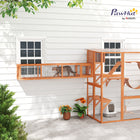 PawHut 79" L Outdoor Cat Catio Tunnel - Orange-Allows an L shape, expansion from the left and right, or even a cat tent or a catio at the end 