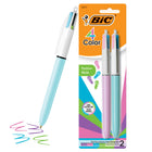 BIC 4-Color Fashion Ballpoint Pens - Retractable - 1.0mm - Assorted - 2 Pack-One 2-count pack of BIC 4-Color Fashion Retractable Ball Pens