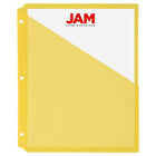 JAM Paper Plastic Binder Pockets - 11 3/16 x 9 1/4 - Yellow - 6 Pack-Size: 9.25 x 11.2 inches
