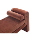 Manhattan Comfort Concord 59" Modern Chenille Upholstered Bench - Terracotta-Includes 2 Bolster Pillows