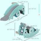 Qaba 3-in-1 Kids Slide and Rocking Horse - Green-Colour: Green 