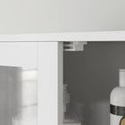 HOMCOM Bathroom Storage Cabinet with Louvred Doors and Adjustable Shelf - White-Painted MDF frame offers durability and a sleek look