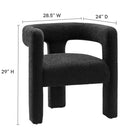 Modway Kayla Boucle Upholstered Armchair - Black-Boucle Upholstery
