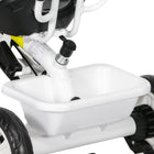 Qaba 6-in-1 Kids Tricycle with Removable Handlebar and Canopy - White-Detachable push handle allows parents to control direction easily 