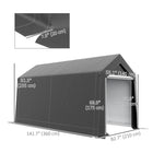 Outsunny Outdoor Portable Shed with Roll-up Door - 7' x 12' - Dark Grey-A ventilation window allows for optimal airflow 