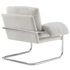 Modway Ansel Boucle Fabric Accent Chair - Newsprint-Non-Marking Foot Pins