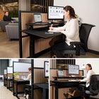 Luxor Modular Wall - 70" W x 48" H - Wood Slats in Black Frame-NRC rating greater than 0.85 for sound control