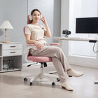 Vinsetto Mesh Office Chair with Headrest and 4D Lumbar Support - Pink-Adjustable seat height to fit your sitting style