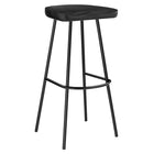 Modway Concord Backless Wood Bar Stools - Black - Set of 2-Adjustable Non-Marking Foot Glides