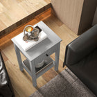 HOMCOM Side Table- Grey - Set of 2-Colour: Grey