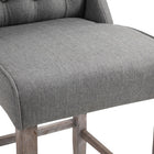 HOMCOM Tufted Armless Bar Stool High Chair - Grey - 2 Pack-Weight Capacity: 286 lb