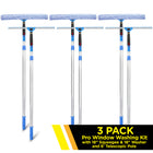 Gritt Commercial Pro Window Washing Cleaning Kit - 18" Squeegee - 18" Washer - 6' Telescopic Pole - 3 Pack-Handle swivels 180° to reach tight corners, edges and sills