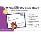 Charles Leonard Magnetic Dry Erase Board - 17" x 23" - with Eraser/Marker and 2 Magnets - Grey Frame-Each board has a dry-erase marker with eraser and two color matching magnets