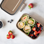 Minimal Stainlessss Steel Bento Box 1560 ml - Set of 2-Large ergonomic latches for easy handle