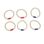Triumph Wood Quoit Set - Brown-Includes three red and three blue 6.5" diameter rope toss rings