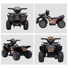 Aosom 6V Kids Electric Ride-On ATV with Music - Black-Ride-on vehicle can run for 45 minutes once fully charged 