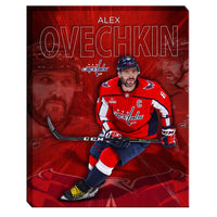 Alexander Ovechkin Collage Capitals - Framed Canvas - 16" x 20"-Premium canvas print with gallery-wrapped edges