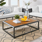 Modway Stance Outdoor Patio Aluminum Coffee Table - Grey Natural-Powder-Coated Aluminum Frame