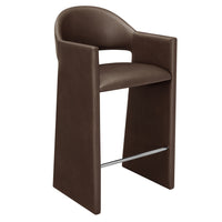 Modway Talia 41" Vegan Leather Bar Stool - Espresso-Premium Vegan Leather Upholstery