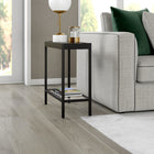 Hudson&Canal Alexis 24"W Rectangular Side Table - Blackened Bronze-Handcrafted blackened bronze finish applied to the frame