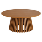 Modway Lane 39" Round Outdoor Teak Wood Coffee Table - Natural-Teak Wood