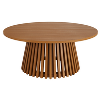 Modway Lane 39" Round Outdoor Teak Wood Coffee Table - Natural-Teak Wood