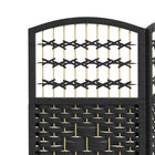HOMCOM 4 Panel Wave Fiber Freestanding Room Divider for Home Office - Black-The solid wood frame ensures durability
