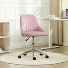 Vinsetto Vanity Office Chair with Swivel Wheels - Pink-Velvet-touch fabric is soft and chic
