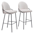 Zuo Jambi Barstool - Ivory - Set of 2-Ergonomic and supportive footrest