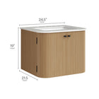 Modway Zia 24" Wall-Mount Bathroom Vanity with Marble Sink - Natural-Marble Sink