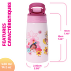 Danawares Disney Princess Double Wall Stainless Steel with Silicone Spout - 430 ml-This 430ml bottle features a double-wall design to keep drinks cooler for longer