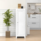 HOMCOM 40" H Kitchen Pantry Cabinet with Adjustable Shelves and Single Door for Dining Room - White-Anti-tipping design allows you to secure it to the wall for added safety 