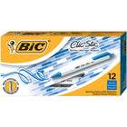 BIC Clic Stic Ballpoint Pens - Retractable - 1.0mm - Blue - 12 Pack-Smooth writing