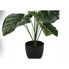 Monarch Specialties 24" Artificial Indoor Alocasia - Table - Black Pot-No assembly required: product dimensions: 20 in. L x 20 in. W x 23.5 in. H