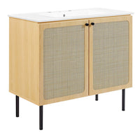 Modway Chaucer 36" Bathroom Vanity - Oak/White-MDF and Particleboard