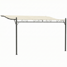 Outsunny 11.5 ft W x 8.2 ft L Outdoor Pergola - Lean to Pergola - Cream White-Pergola features a robust metal frame that secures to a wall